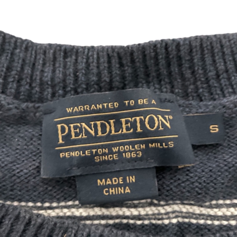 Pendleton Dark Gray Wool Blend Striped Sweater Si… - image 2